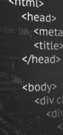 Black and white photo showing part of the html code