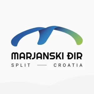 Marjanski đir color logo on a light grey background